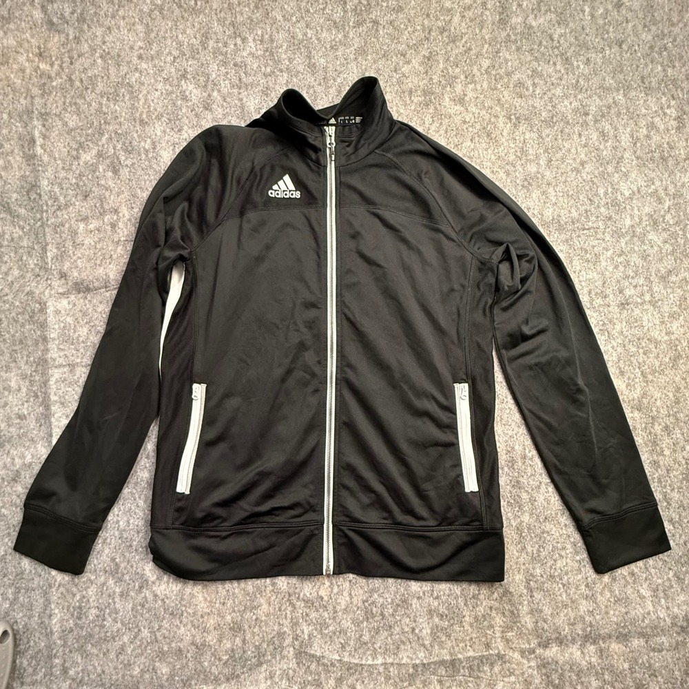 Adidas Mens Climalite Full Zip Track Jacket Black White Large‎ Soccer  Athletic